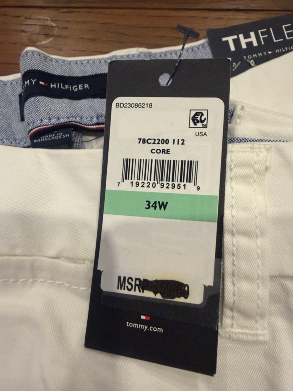 Men's Stretch Chino Shorts - White - Picture 5 of 5